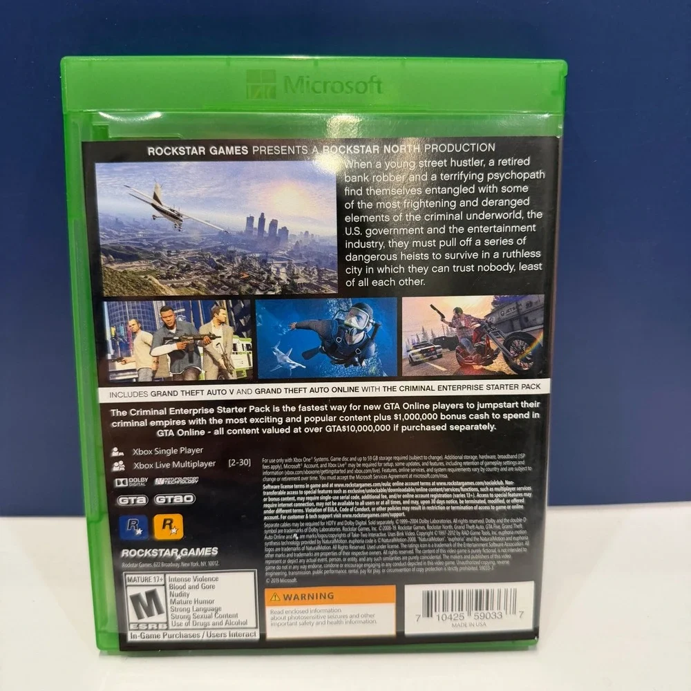 Rockstar Grand Theft Auto V Xbox One One Size Green Premium Edition Map